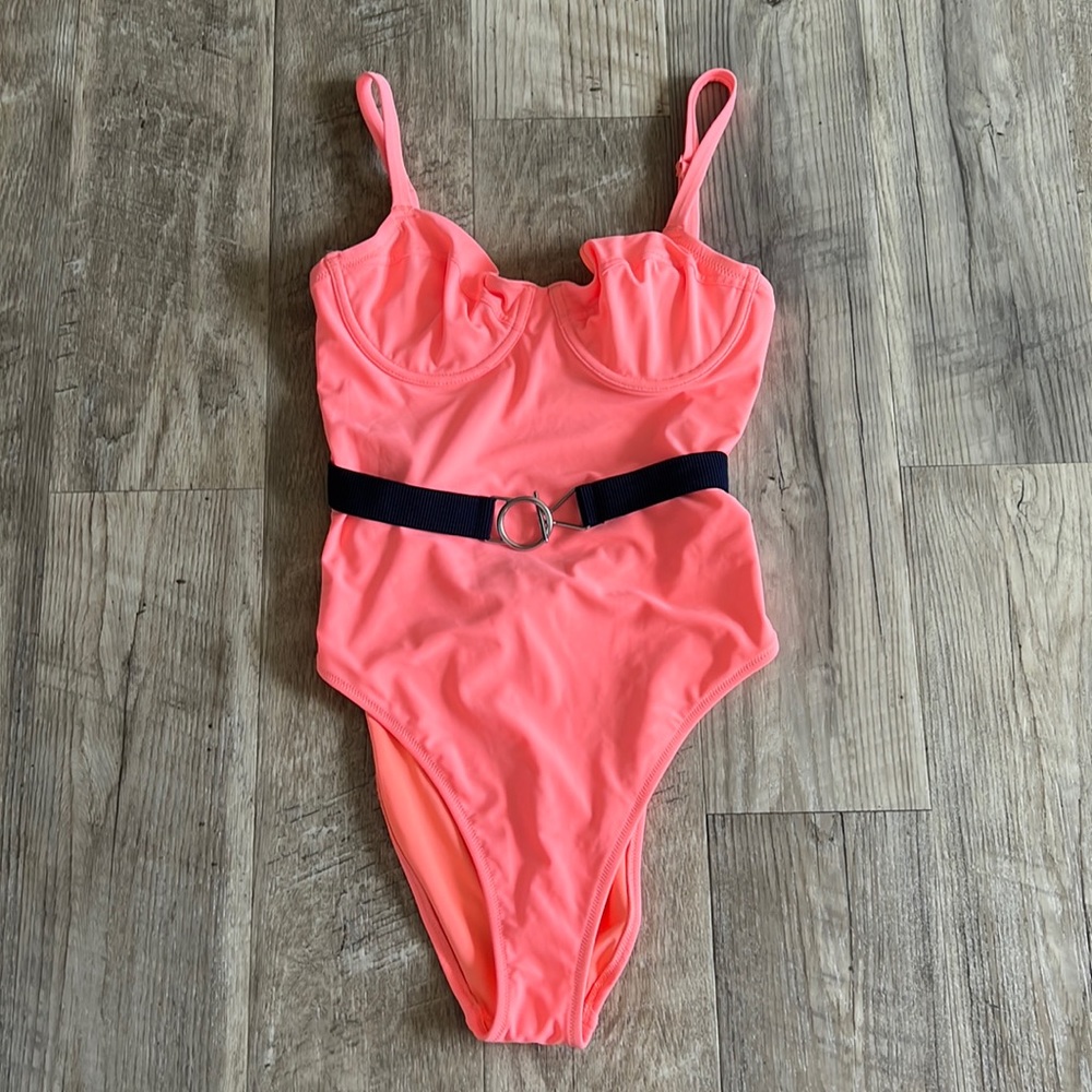 NWT aerie High Cut Cheekier Neon One Piece Swimsuit.